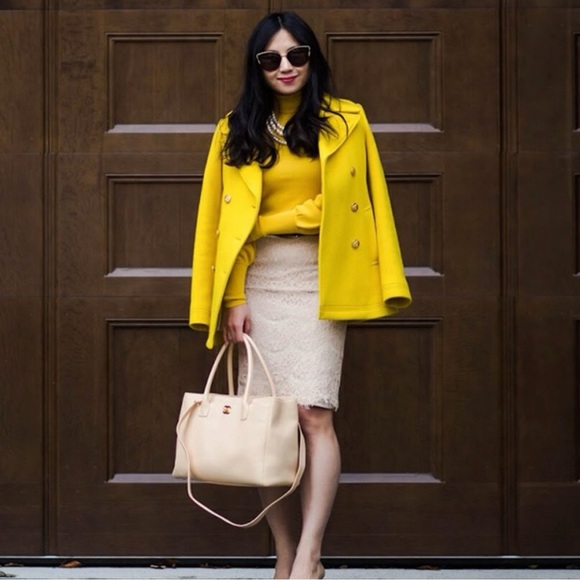J. Crew Yellow Peacoat - Picture 2 of 9